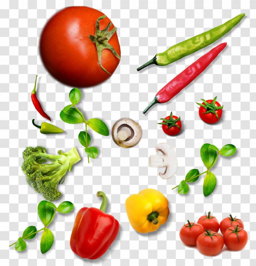 Tomato Bell Pepper Vegetarian Cuisine Cauliflower - Paprika - Fruits And Vegetables Transparent PNG