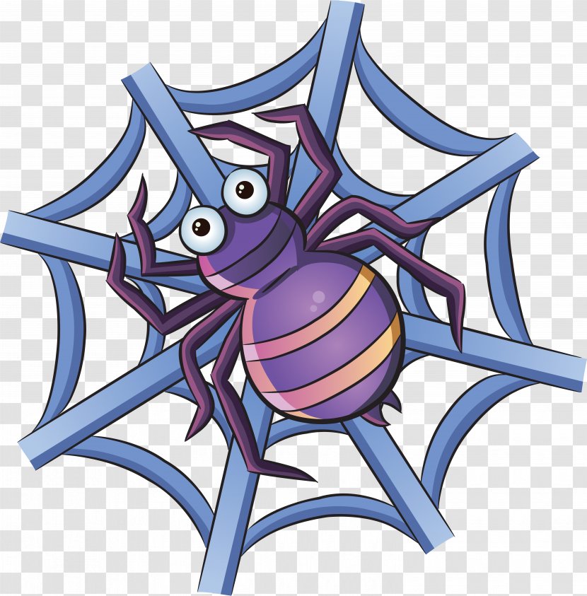 Spider Web Insect Cuteness - Cartoon Transparent PNG