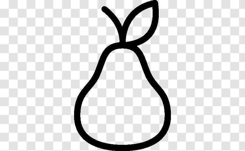 Pear Clip Art - Black And White - Vector Transparent PNG