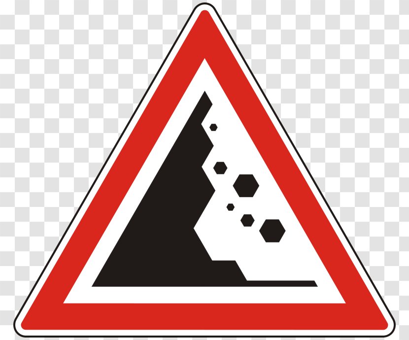 Traffic Sign Rockfall Road - Istock - Highway Code Transparent PNG