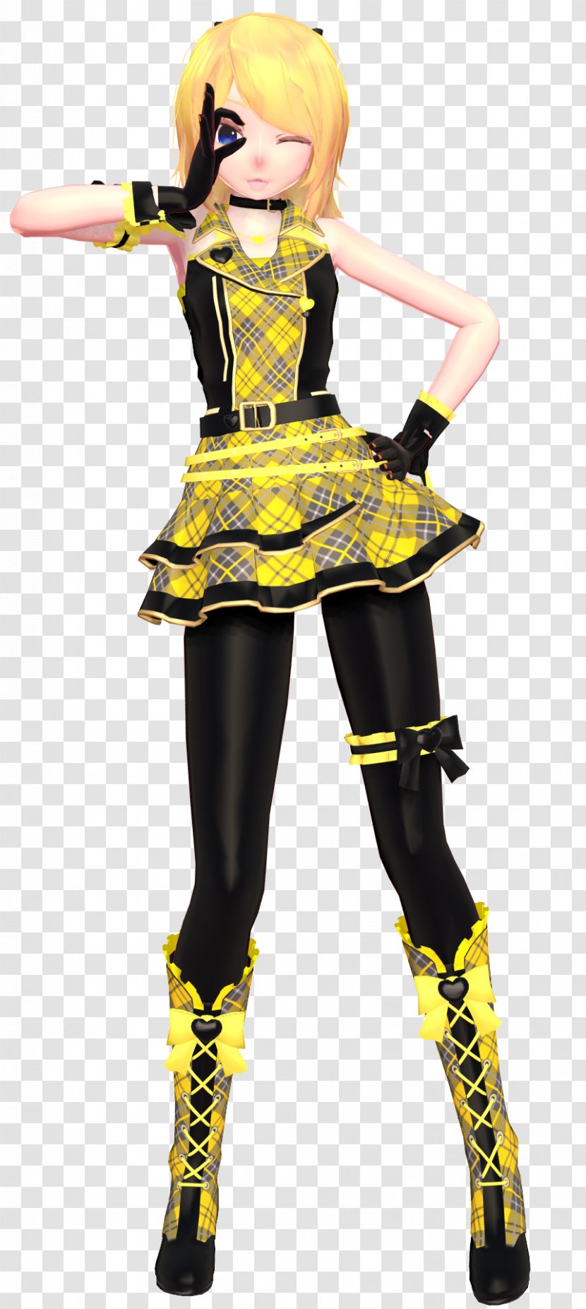 MikuMikuDance Kagamine Rin/Len Vocaloid DeviantArt - Silhouette - 3d Figure Transparent PNG