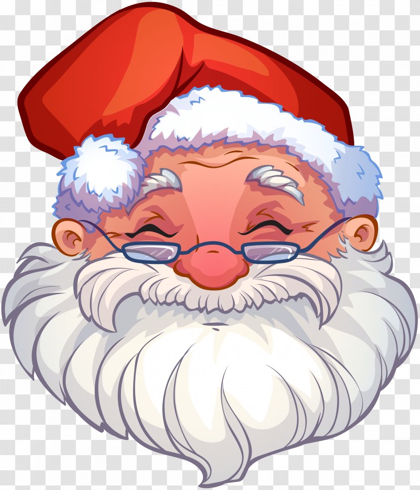 Santa Claus Smile Royalty-free Clip Art - Silhouette - Cartoon Transparent PNG