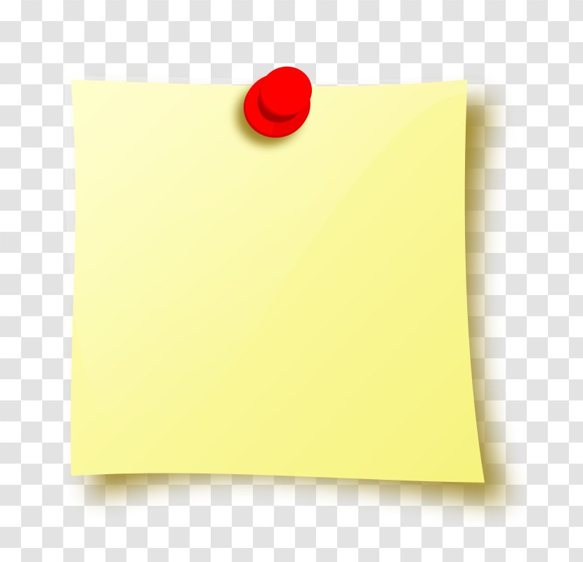 Paper Yellow Rectangle - Pushpin Image Transparent PNG