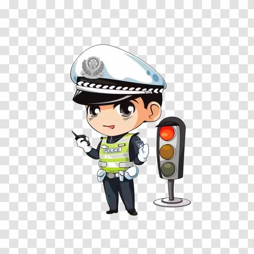 Police Officer Cartoon Traffic - A Policeman With Walkie Talkie Transparent PNG