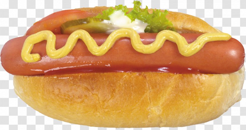 Hot Dog Hamburger Fast Food Breakfast Sandwich Cheeseburger - Bun - Hotdog Transparent PNG