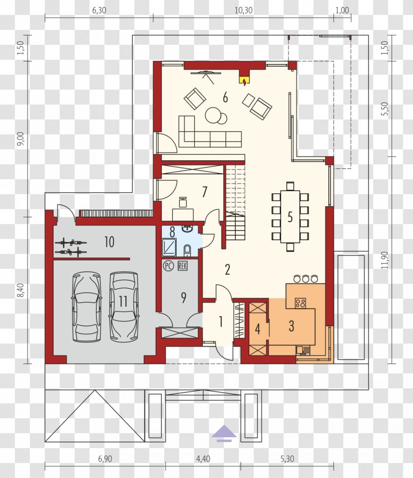 Floor Plan House Building Single-family Detached Home Square Meter - Clinker Brick Transparent PNG
