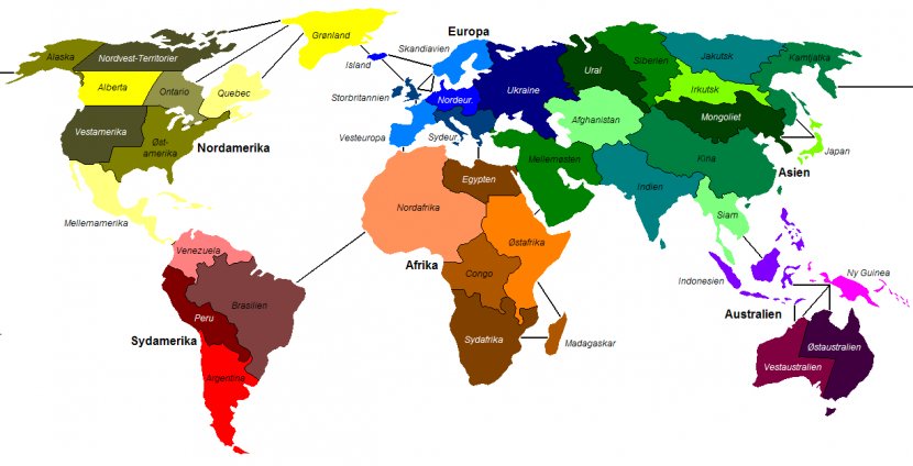 Risk 2210 A.D. Board Game Map - World Transparent PNG