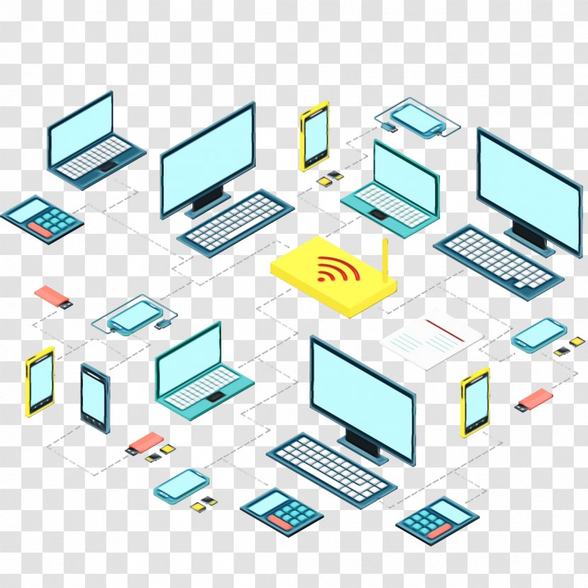 Diagram Line Computer Network Plan - Wet Ink Transparent PNG