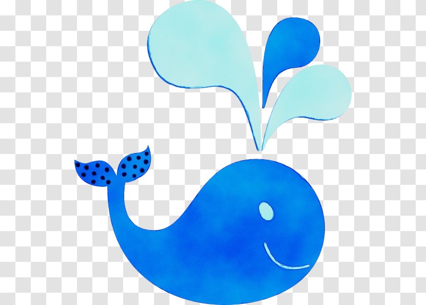 Blue Turquoise Clip Art Aqua Whale - Paint - Cetacea Marine Mammal Transparent PNG