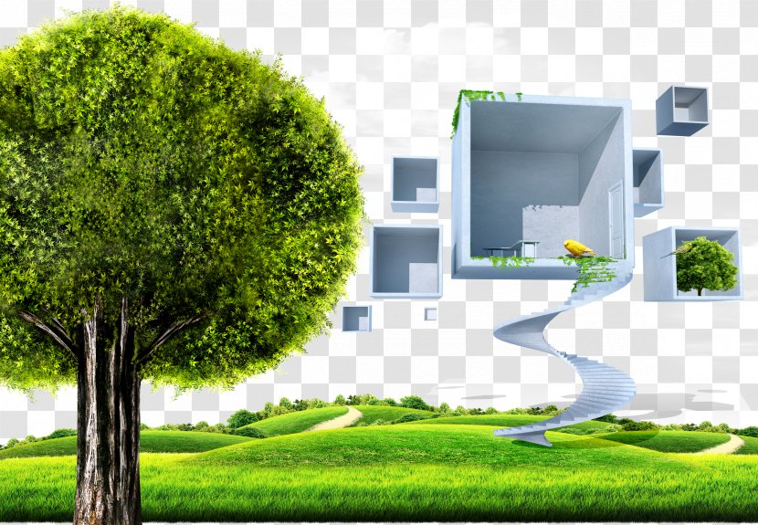 Download Wallpaper - Real Estate - Trees Background Material Lattice Transparent PNG
