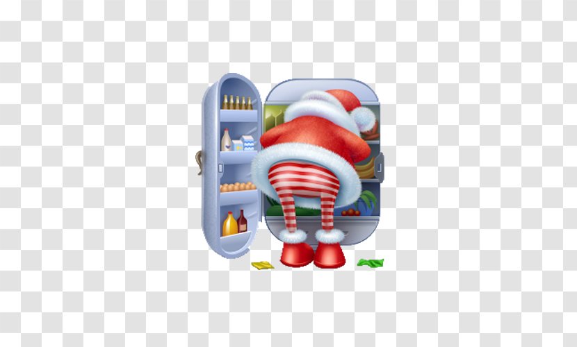 Santa Claus Christmas ICO Icon - And Refrigerator Transparent PNG