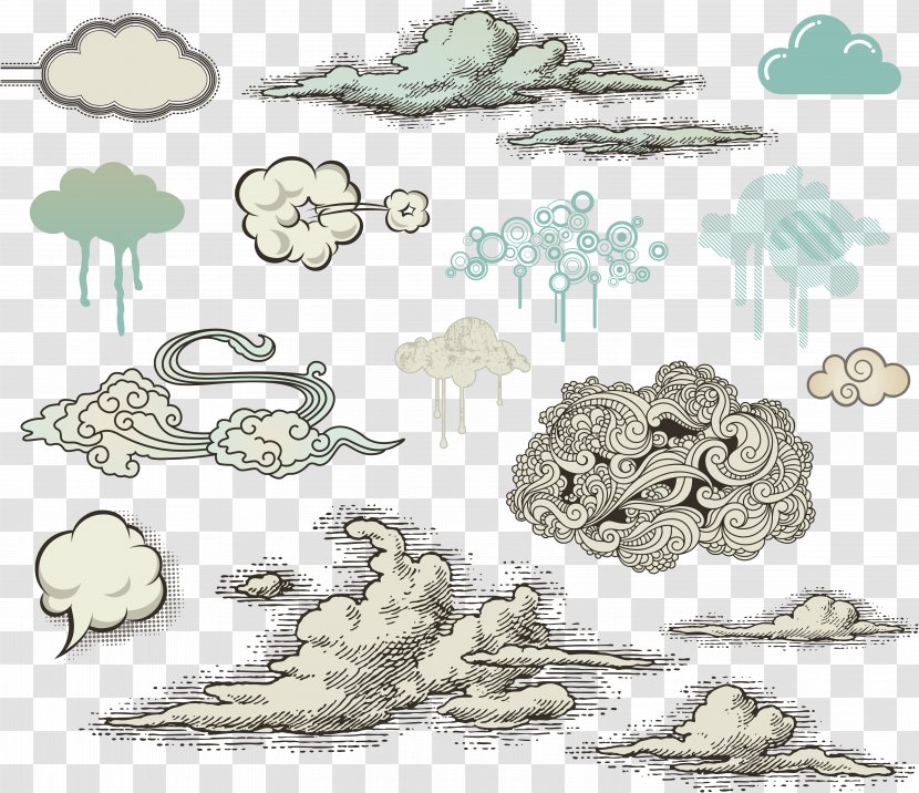 Drawing Cloud Art - Line - Watercolor Transparent PNG