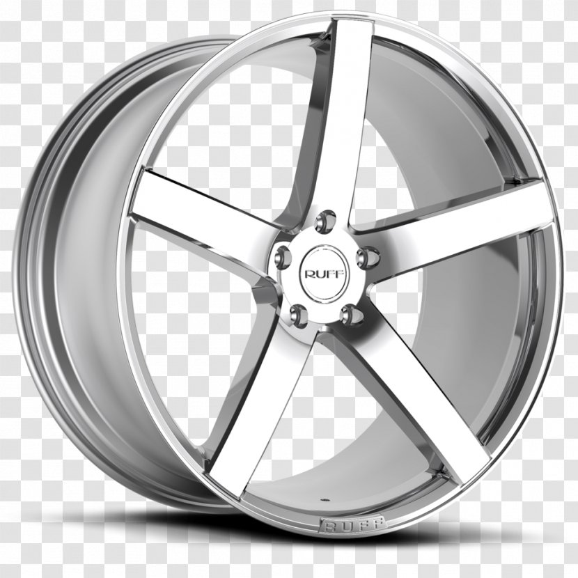 Car Custom Wheel Rim Tire - Black And White - Chrome Transparent PNG