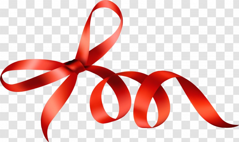 Ribbon Red - Hand Painted Bow Transparent PNG