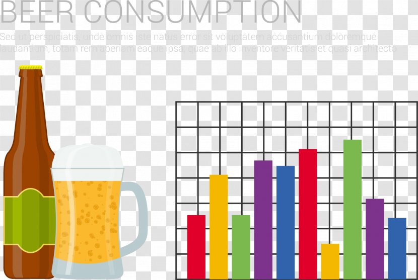 Beer Graphic Design Chart Bottle - Histogram - Consumption PPT Vector Transparent PNG