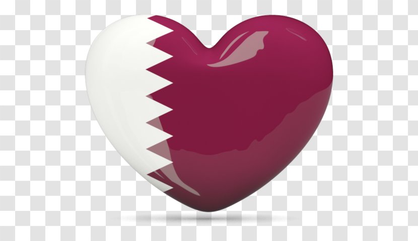 Flag Of Qatar Heart - Silhouette Transparent PNG