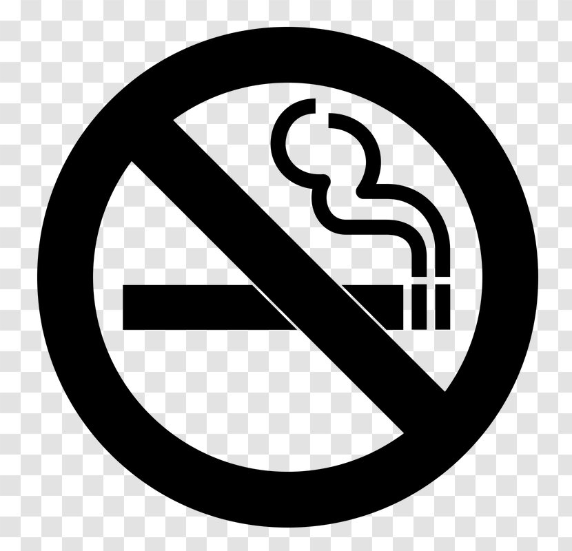 Smoking Ban Clip Art - No Symbol - Black And White Sign Transparent PNG