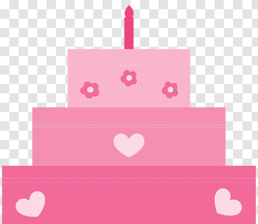 Birthday Cake Torte Pink - Cartoon Transparent PNG
