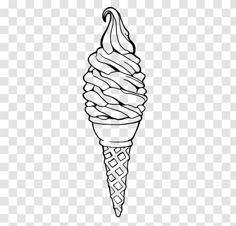 Ice Cream Cones Soft Serve Drawing Line Art - Creams - Sotf Color Transparent PNG
