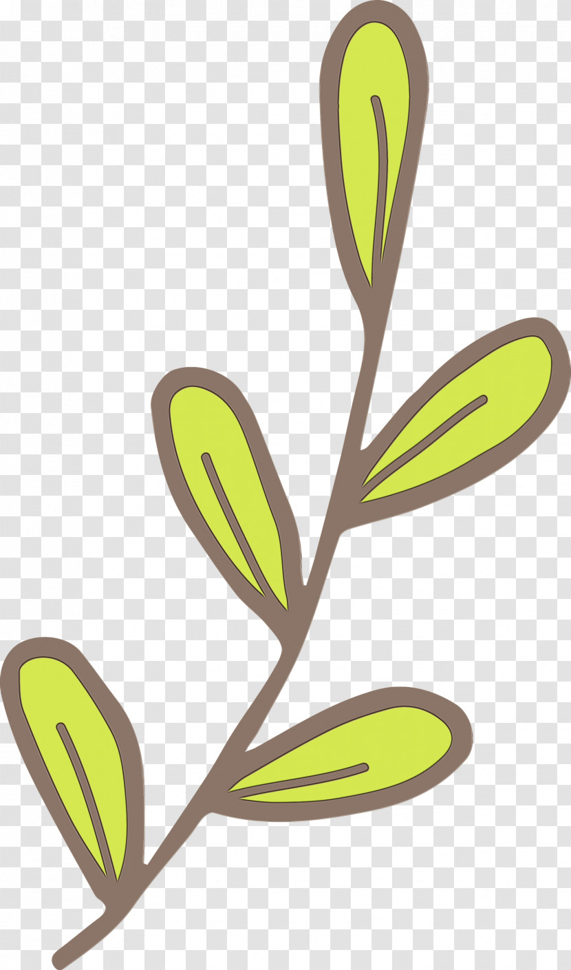 Leaf Plant Stem Yellow Flower Line Transparent PNG