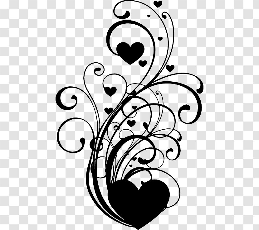 Clip Art Vector Graphics Image Heart - Blackandwhite - Botany Transparent PNG