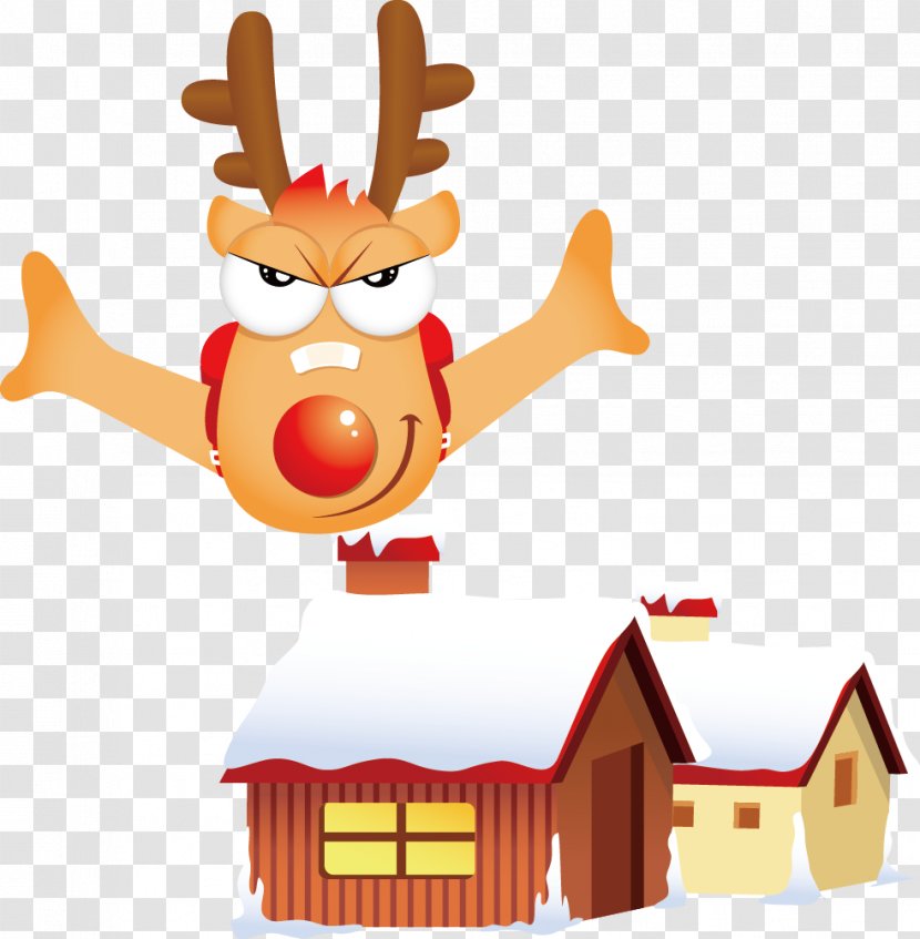 Christmas Drawing - Reindeer - Cartoon Vector Material Transparent PNG