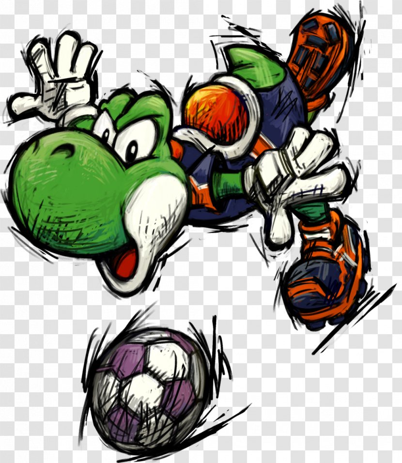 Mario Bros. Strikers Charged Super Wii - Video Game - Yoshi Transparent PNG