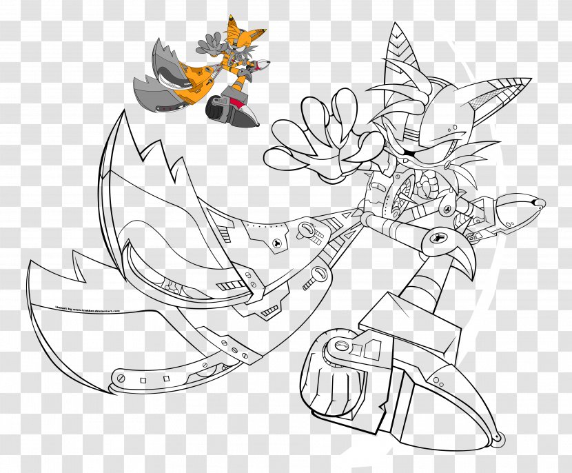 Sonic Chaos Tails Colors Coloring Book Knuckles The Echidna - Black And White Transparent PNG