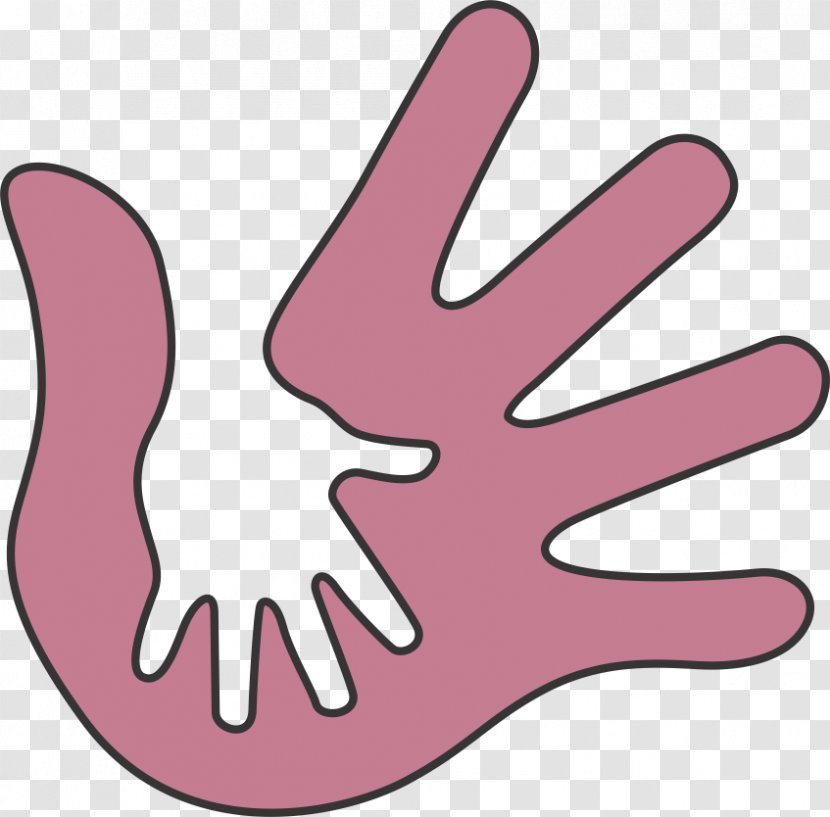 Clip Art Thumb Hand Model Line Pink M - Finger - Hands Of Orause Transparent PNG