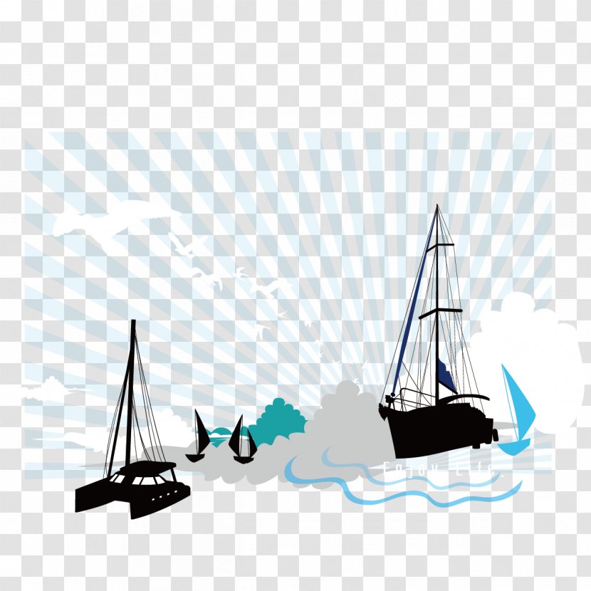 Sailing Vessel In The Sea Vector Material - Caravel - Schooner Transparent PNG