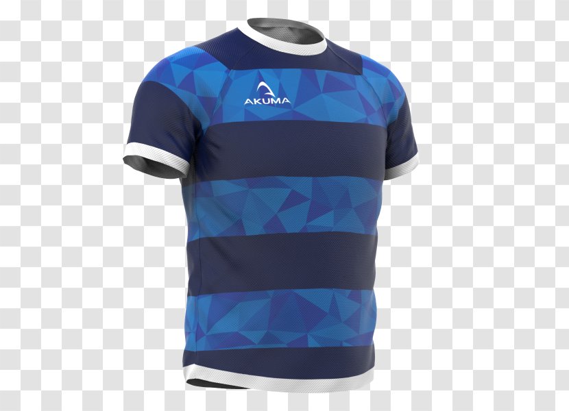 T-shirt Cycling Jersey Sleeve Rugby Shirt - Electric Blue - Traditional Custom Transparent PNG