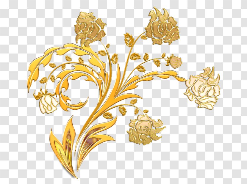 Flower Gold Ornament Clip Art Transparent PNG