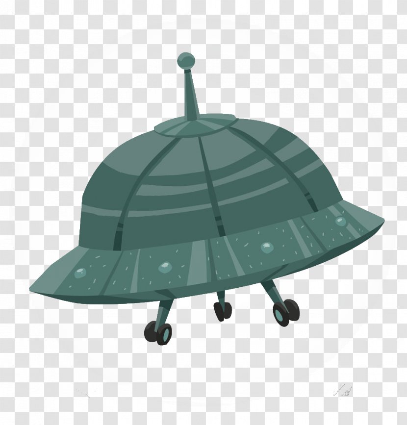 Unidentified Flying Object Saucer Cartoon Illustration - Animation - Green UFO Transparent PNG