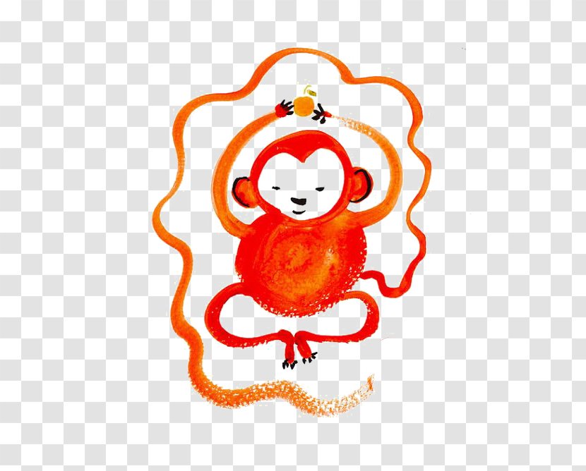 Monkey Chinese New Year Zodiac Illustration - Cartoon Transparent PNG
