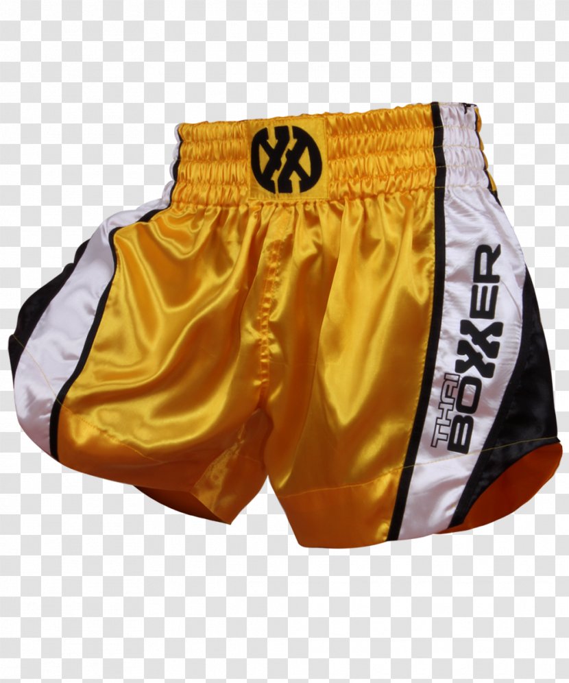 Shorts Trunks Boxing Muay Thai Martial Arts - Boxer - Yellow Curve Transparent PNG