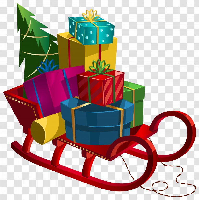 Gift Clip Art - Christmas Sleigh With Gifts Clip-Art Image Transparent PNG