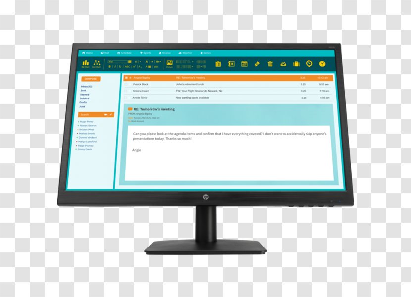 Hewlett-Packard Laptop Computer Monitors LED-backlit LCD IPS Panel - Output Device - Full Hd Lcd Screen Transparent PNG