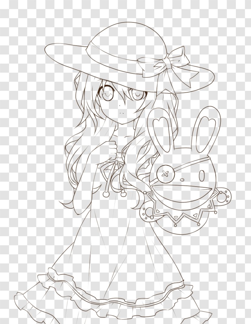 Line Art Headgear Drawing White Cartoon - Silhouette - Date A Live 2 Yoshino Puppet Transparent PNG