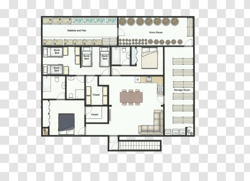 Floor Plan Architecture Bunker House - Area - Design Transparent PNG
