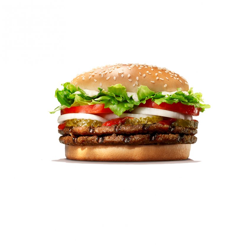 Whopper Hamburger Cheeseburger French Fries Big King - Burger Transparent PNG