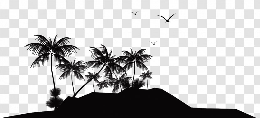 Tropical Islands Resort Silhouette Island Clip Art - Drawing Transparent PNG