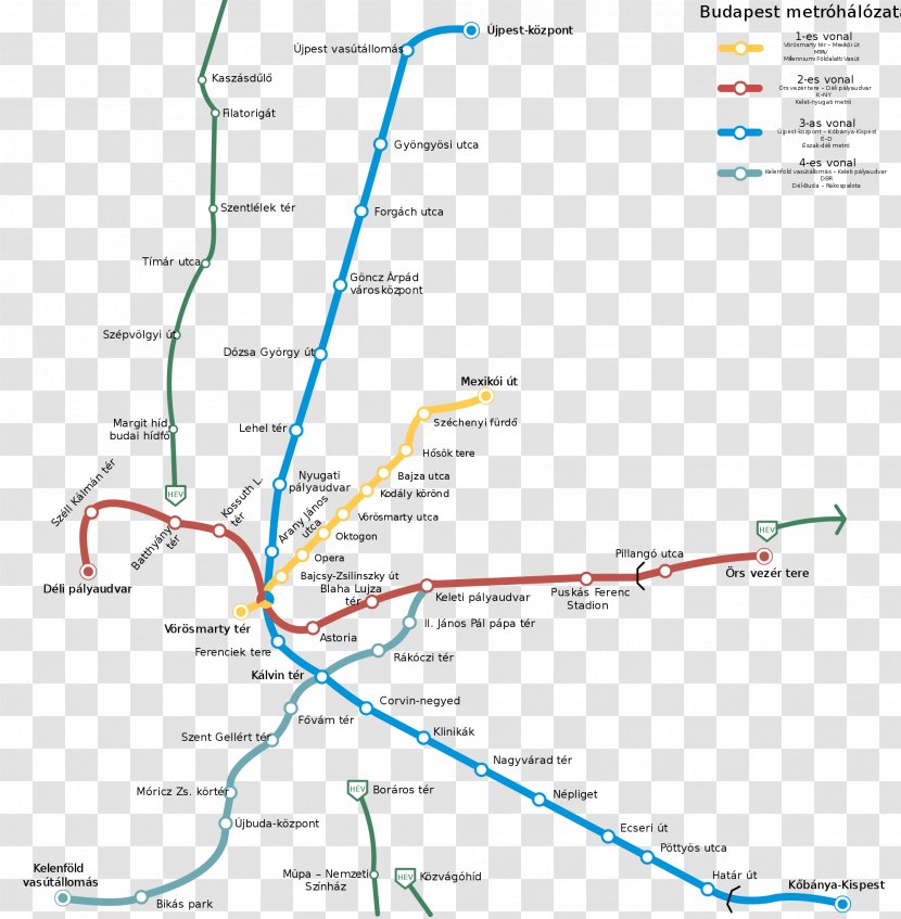 Budapest Metro Rapid Transit Line M3 Map Transparent PNG