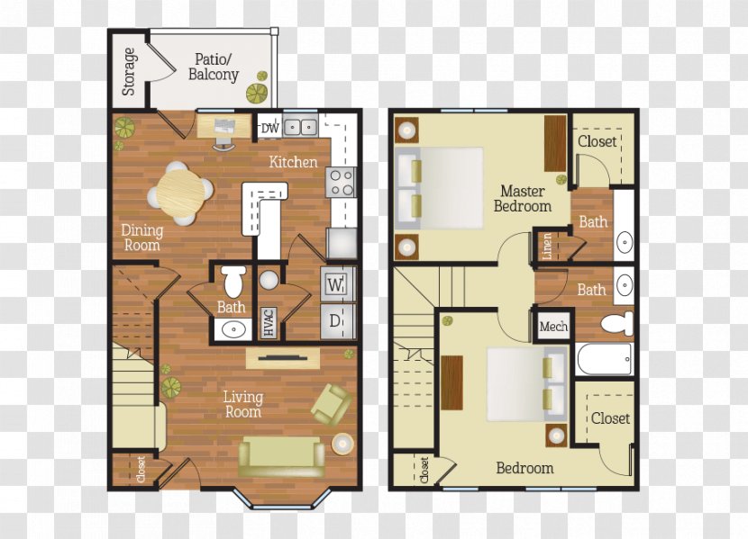 Floor Plan Bedroom Villages Of East Lake - Amenity - 19th Mercer Apartments Transparent PNG