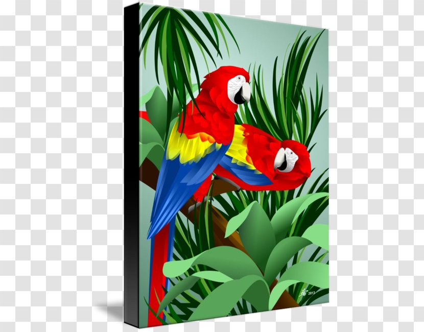 Macaw Blanket Polar Fleece Parrots Amazon Parrot - Tropical Rainforest - Scarlet Transparent PNG