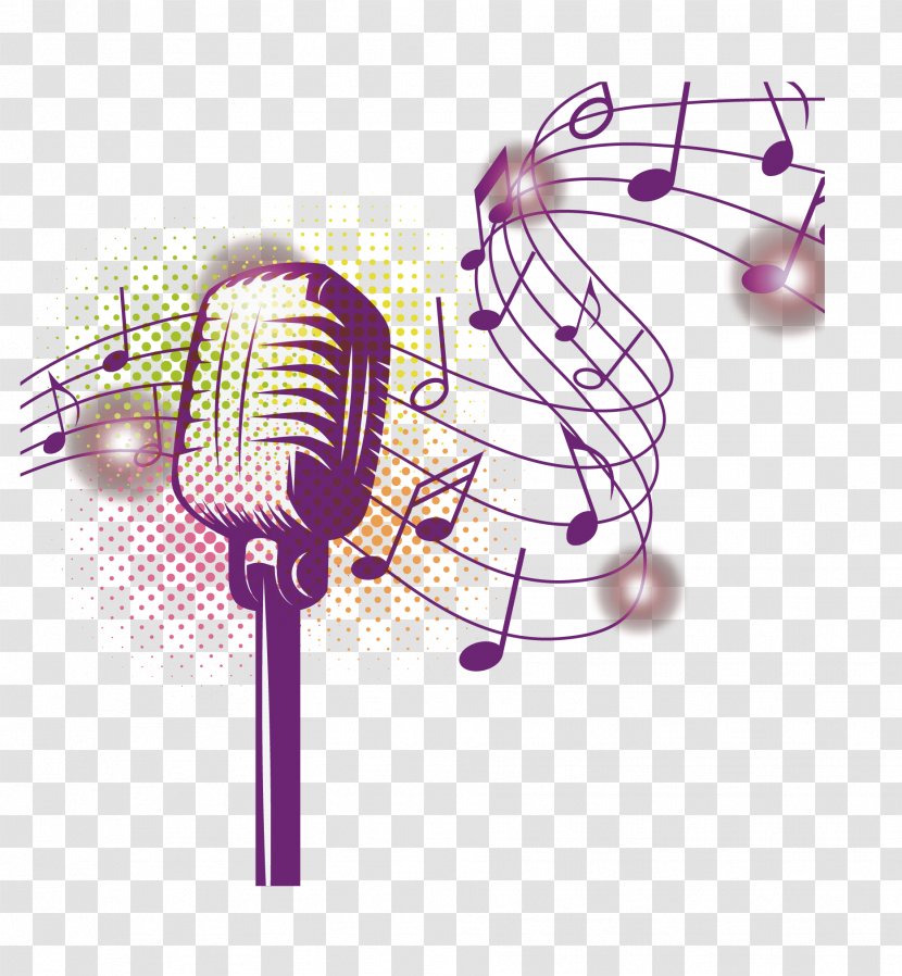 Musical Note Staff - Cartoon - Halo Microphone Transparent PNG