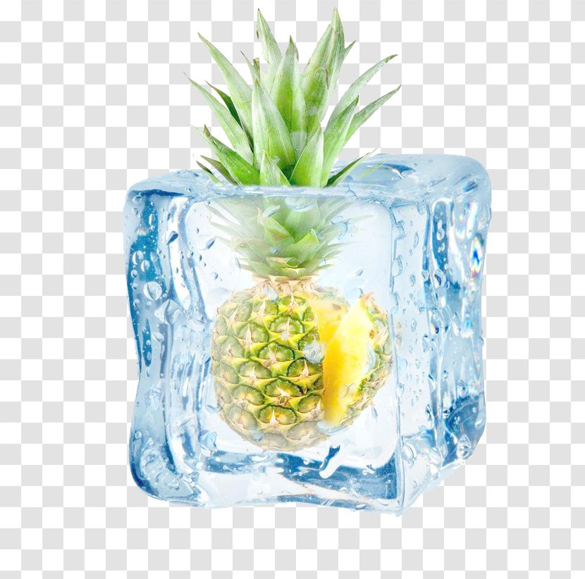 Fruit Salad Ice Cube Pineapple - Orange - Frozen Transparent PNG