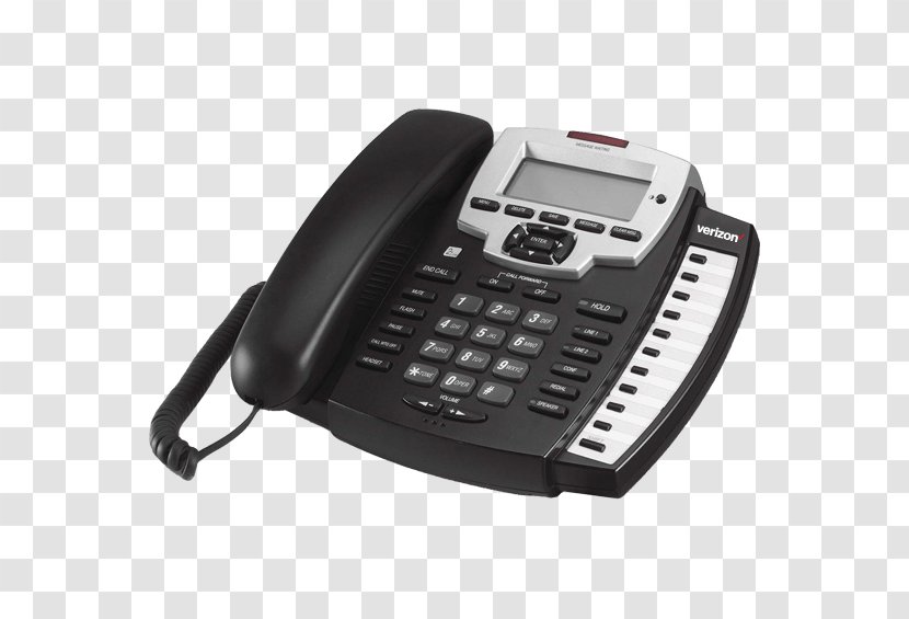Cortelco 9225 2-Line Phone Telephone Line Caller ID Call Waiting - Answering Machine - Corded Transparent PNG