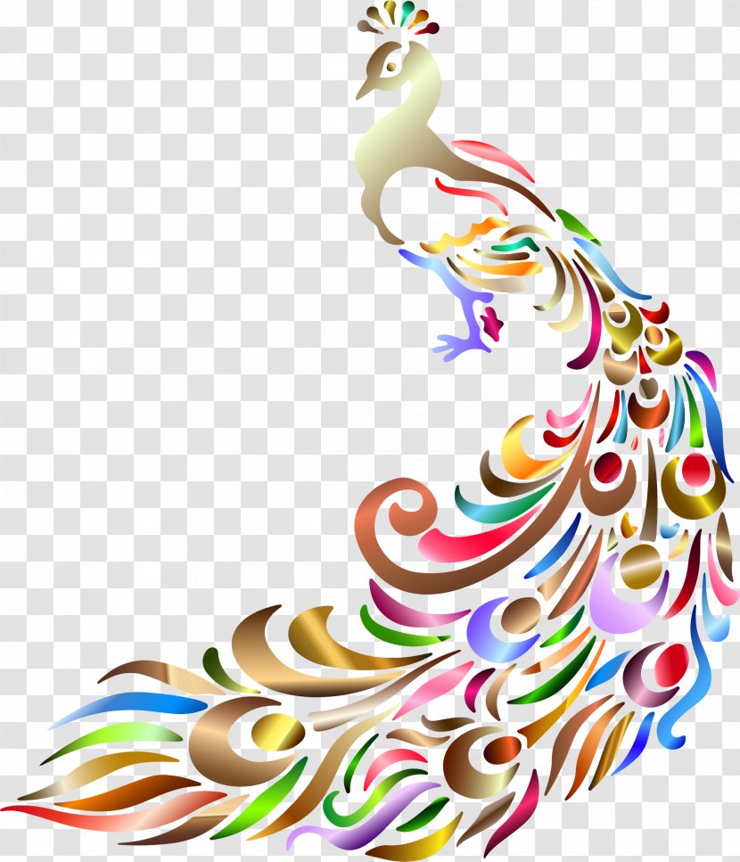 Line Art Peafowl Drawing Clip - Peacock Transparent PNG