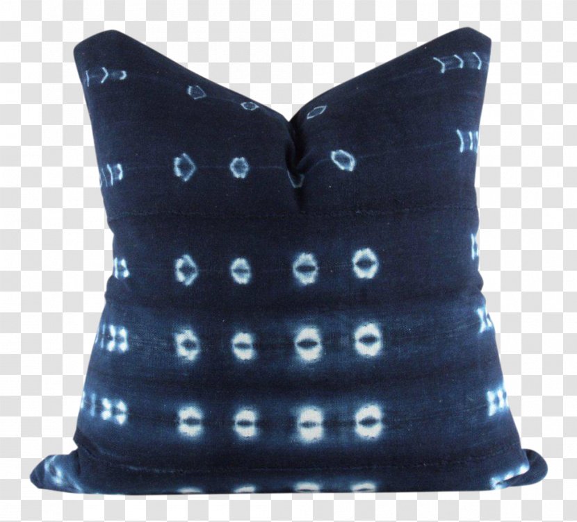 Bògòlanfini Pillow Textile Cat Blue - Mud Cloth Pillows Transparent PNG