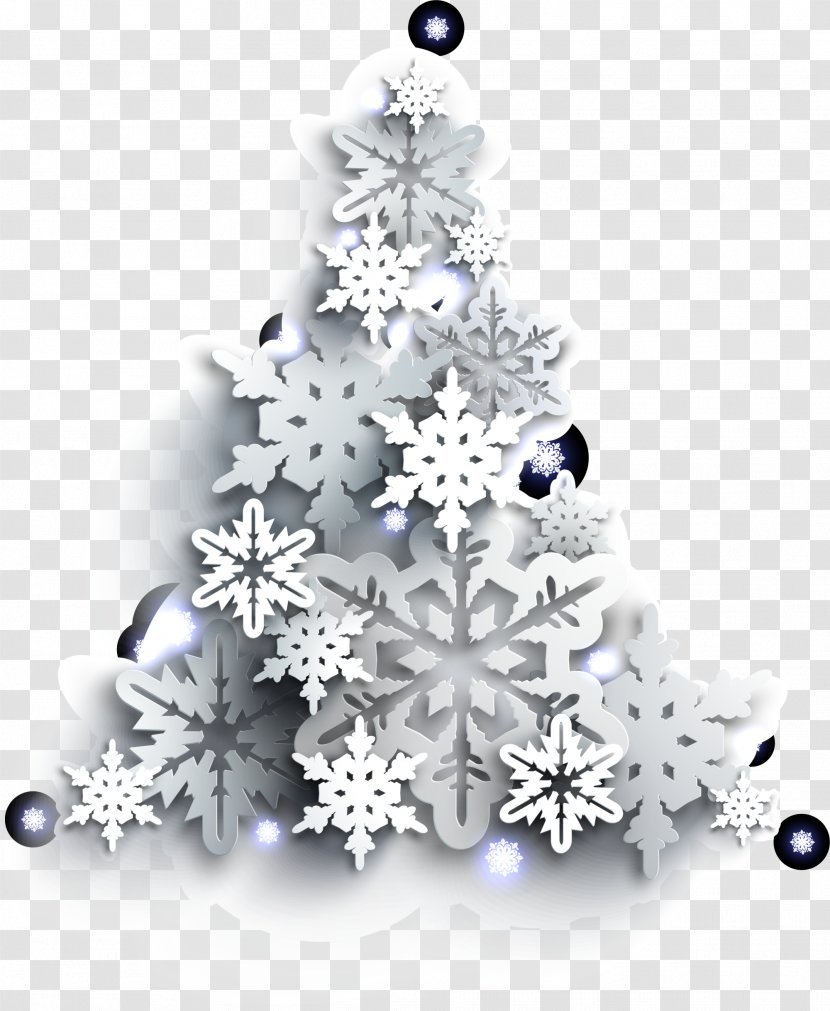 Christmas Tree Snowflake Ornament - Silver Transparent PNG